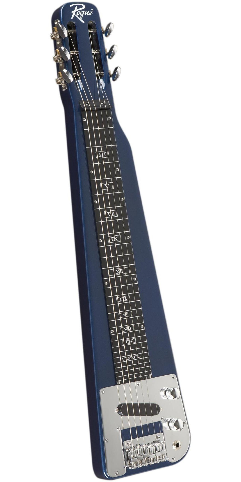 Book Cover Rogue RLS-1 Lap Steel Guitar with Stand and Gig Bag Metallic Blue
