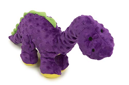 Book Cover goDog Dinos Bruto with Chew Guard Tough Plush Dog Toy, Purple, Large