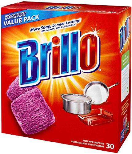 Book Cover Brillo Steel Wool Soap Pads 794628302188 Original Scent (Red), 30-Count Jumbo Pack