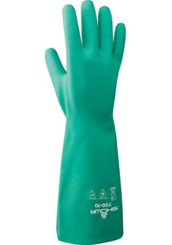 Book Cover SHOWA 730 Nitrile Cotton Flock-lined Chemical Resistant Glove, Large (Pack of 12 Pairs)