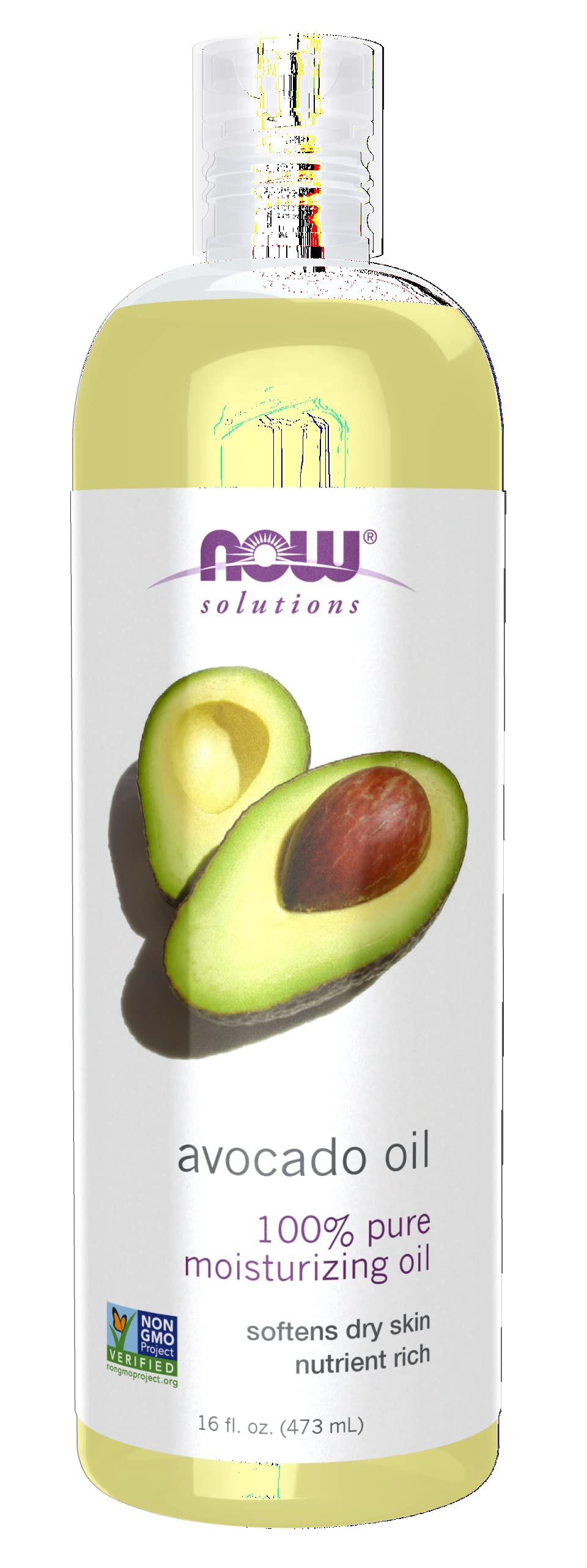 Book Cover NOW Solutions, Avocado Oil, 100% Pure Moisturizing Oil, Nutrient Rich and Hydrating, 16-Ounce