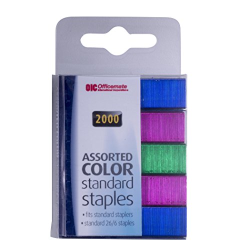 Book Cover Officemate Color Standard Staples, 2000 in Pack, Assorted Colors (91937)