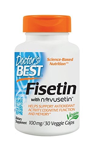 Book Cover Doctor's Best Fisetin with Novusetin, Non-GMO, Vegan, Gluten Free, Soy Free, 100 mg, 30 Veggie Caps