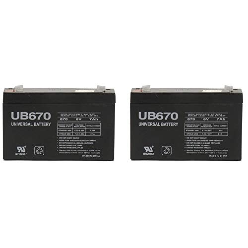 Book Cover Universal Power Group 6 Volt 7.0 Ah Rechargeable Battery - 2 Pack