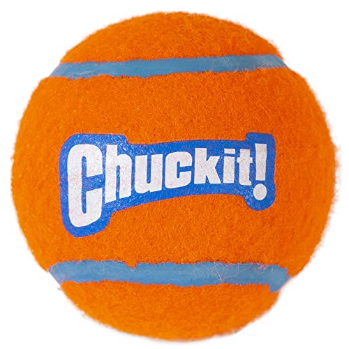 Book Cover Chuckit! Dog Tennis Ball Dog Toy, Large (3 Inch Diameter) for dogs 60-100 lbs, Pack of 2