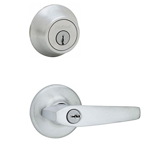 Book Cover Kwikset 690DL 26D CP Delta Keyed Leverset with Single Cylinder Deadbolt Combo Pack, Satin Chrome