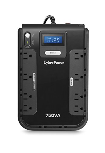 Book Cover CyberPower CP750LCD Intelligent LCD UPS System, 750VA/420W, 8 Outlets, Compact