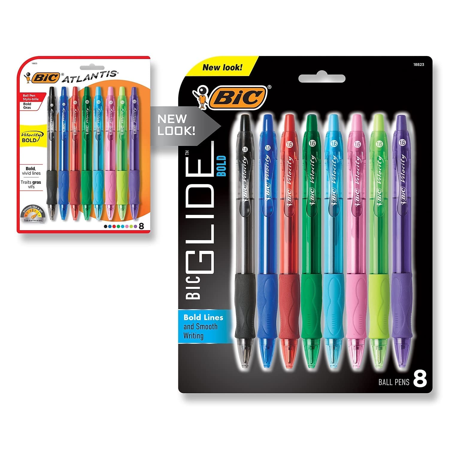Book Cover BIC Velocity Bold Fashion Retractable Ball Pen, Bold Point (1.6 mm), Assorted, 8-Count 8 Count (Pack of 1) Assorted
