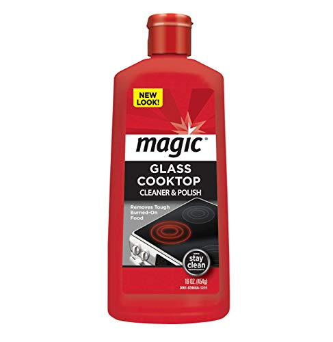 Book Cover Magic Glass Cooktop Cleaner and Polish - 16 Ounce -  Professional Home Kitchen Cooktop Cleaner and Polish Use On Induction Ceramic Gas Portable Electric