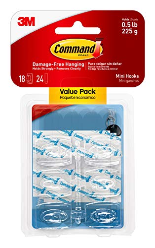 Book Cover Command Mini Clear Hooks with Clear Strips 17006CLR-VP