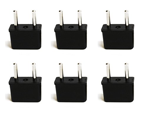 Book Cover Ceptics USA to Europe Asia Plug Adapter - CE Certified - RoHS Compliant - 6 Pack