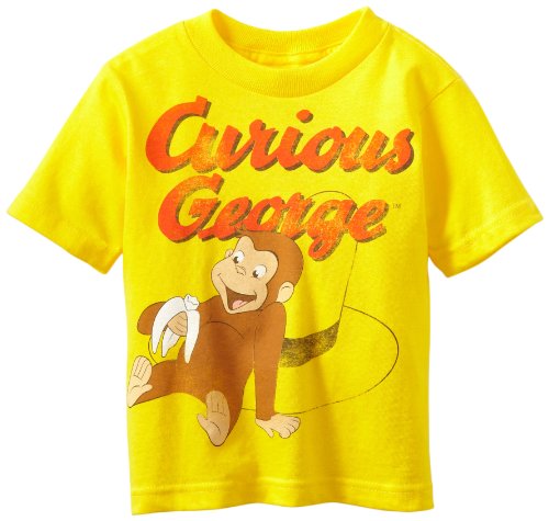 Book Cover Curious George Little Boys' Toddler Short Sleeve T-Shirt, Yellow, 3T