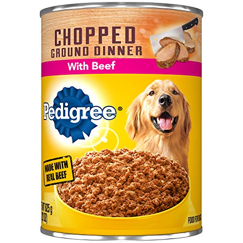 Book Cover Pedigree Chopped Ground Dinner With Beef Adult Canned Wet Dog Food, (12) 22 Oz. Cans
