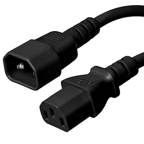 Book Cover Iron Box 1ft (0.3m) Power Extension Cord, C14 to C13, 10A, 250V, 18/3 SJT IEC Power Cable - Ideal Solution for Connecting Servers to a Reliable Power Source, UL Listed Computer Power Cords (Black)