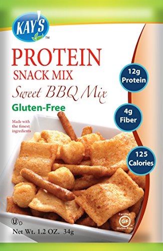 Book Cover Kay's Naturals Protein Snack Mix, Sweet BBQ, Gluten-Free, Low Carbs, Low Fat, Diabetes Friendly, All Natural Flavorings, 1.2 Ounce (Pack of 6)
