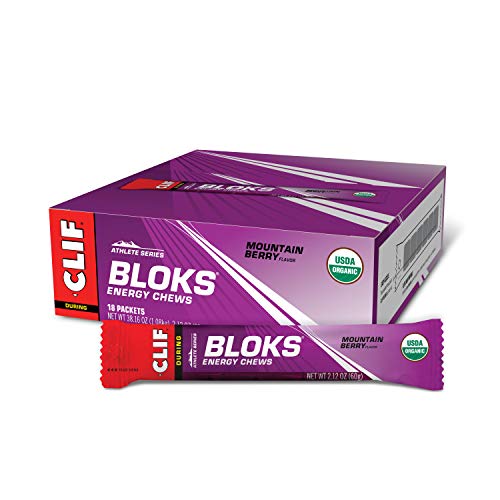 Book Cover Clif Shot Bloks Electrolyte Mountain Berry Flavour Chews 60 g (Pack of 18)