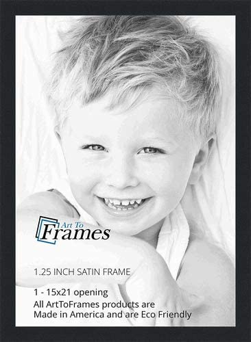 Book Cover ArtToFrames 15x21 inch Satin Black Picture Frame, 2WOMFRBW26079-15x21