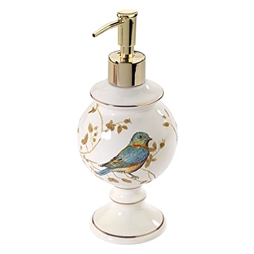 Book Cover Avanti Linens Gilded Birds Lotion Pump, Ivory