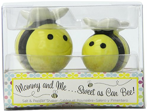 Book Cover Kate Aspen Mommy and Me Sweet as Can Bee Ceramic Honeybee Salt and Pepper Shakers
