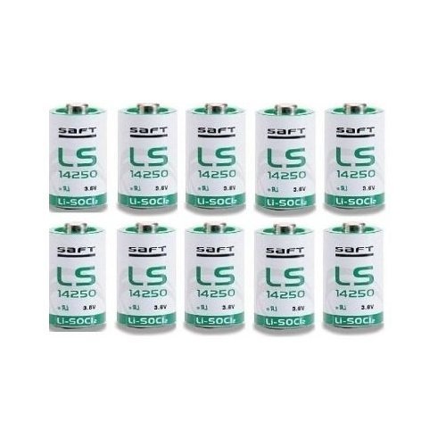 Book Cover (10 PACK) Saft LS-14250 1/2 AA 3.6V Lithium (non Rechargeable)