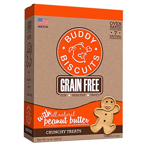 Book Cover Cloud Star Grain Free Oven Baked Buddy Biscuits Dog Treats, All Natural Peanut Butter, 14-Ounce