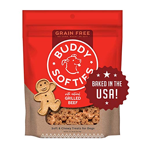 Book Cover Buddy Biscuits Grain Free Soft & Chewy Healthy Dog Treats with Grilled Beef - 5 oz.