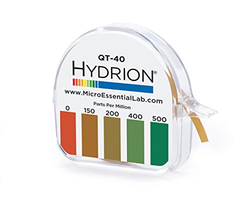 Book Cover Hydrion QT-40 Quaternary Sanitizer Test Tape 15 feet Roll Quat Color Chart  0-500 ppm Range