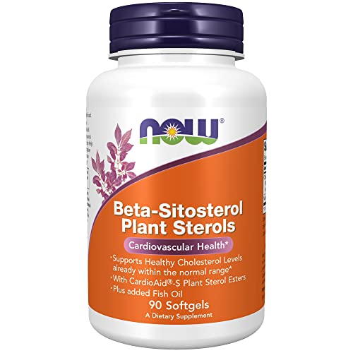 Book Cover NOW Supplements, Beta-Sitosterol Plant Sterols with CardioAidÂ®-S Plant Sterol Esters and Added Fish Oil, 90 Softgels