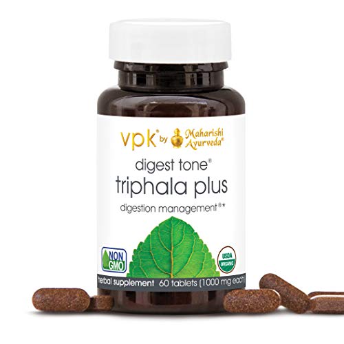Book Cover Organic Triphala - Digest Tone (Triphala Plus) | 60 Herbal Tablets - 1000 mg ea. | Premium Triphala with Cabbage Rose | Balancing Formula for Regular Elimination & Proper Digestion