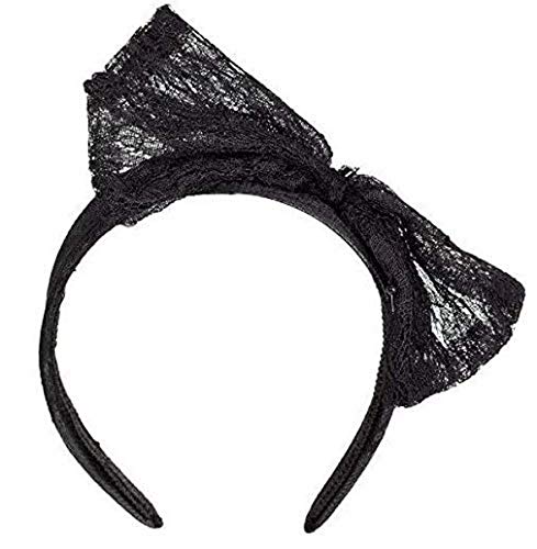 Book Cover Amscan Lace Bow Headband, Black, 1 Pc.