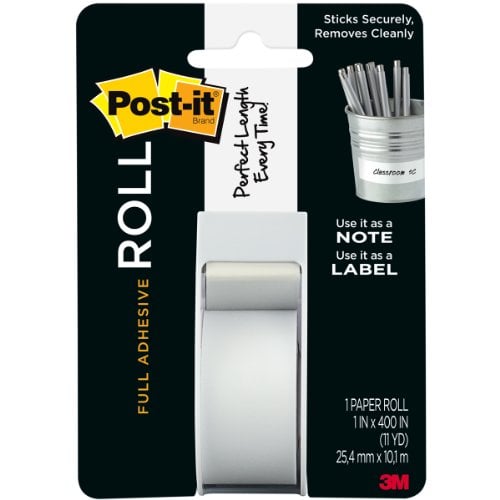 Book Cover 3M Post-It Full Adhesive Roll 1-inch x 400-inchWhite