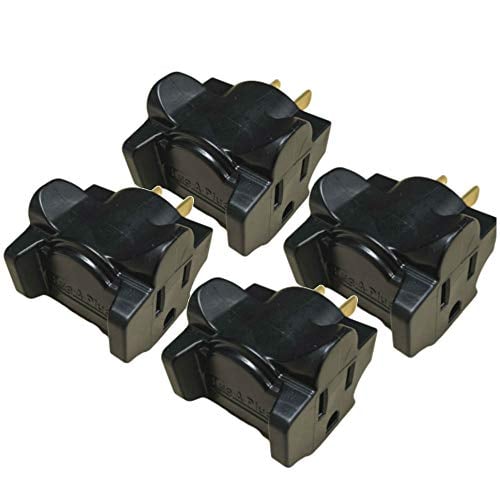 Book Cover Hug-A-Plug Dual Outlet Wall Adapter, 4 Pack Black DG1.B.4.48-BK