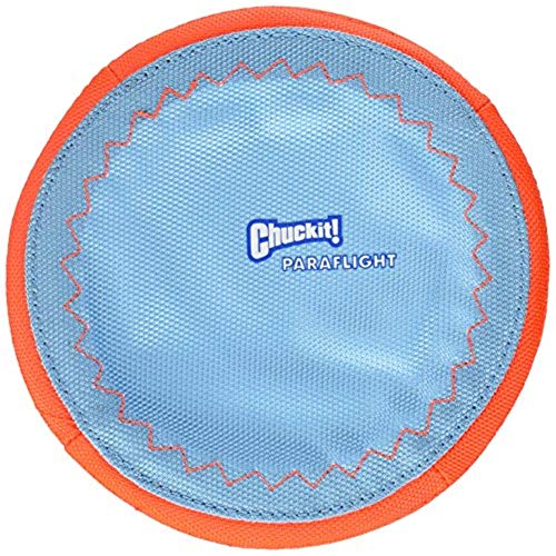 Book Cover Chuckit! Paraflight Flyer Dog Frisbee for Long Distance Fetch Orange/Blue, Small