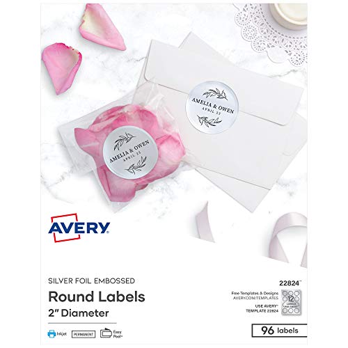 Book Cover Avery Printable Embossed Foil Round Labels, 2
