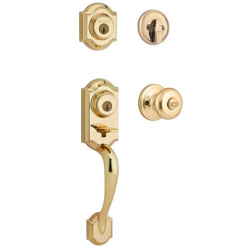 Book Cover Kwikset featuring SmartKey Montara Single Cylinder Handleset with Juno Knob in Polished Brass 553MNHXJ 3 SMT CP