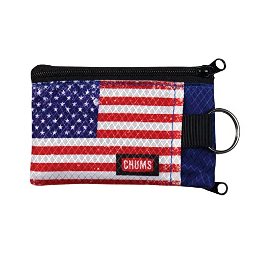 Book Cover Chums Surfshorts Wallet - Lightweight Zippered Minimalist Wallet with Clear ID Window - Water Resistant with Key Ring