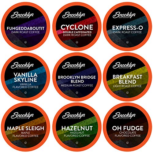 Book Cover Brooklyn Beans Coffee Pods Assorted Gourmet Variety Pack, Compatible with 2.0 Keurig K Cup Brewers, 40 Count
