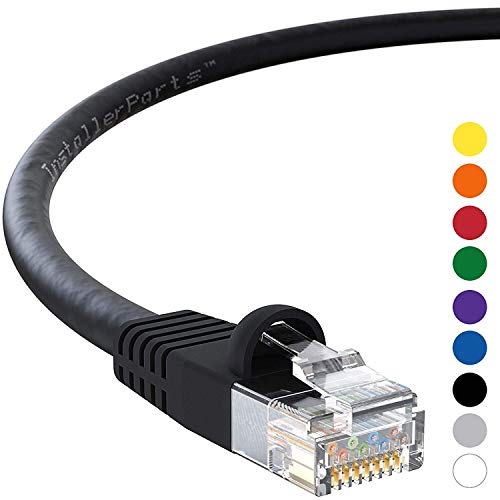 Book Cover InstallerParts Ethernet Cable CAT6 Cable UTP Booted 4 FT - Black - Professional Series - 10Gigabit/Sec Network/High Speed Internet Cable, 550MHZ