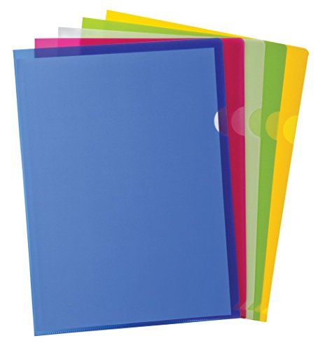 Book Cover Poly Project Pocket, Letter Size, Assorted Colors, 10/Pack (53296)