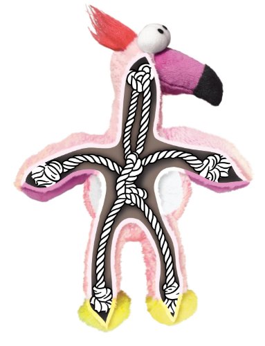 Book Cover KONG - Wild Knots Flamingo - Internal Knotted Ropes and Minimal Stuffing for Less Mess - For Medium/Large Dogs