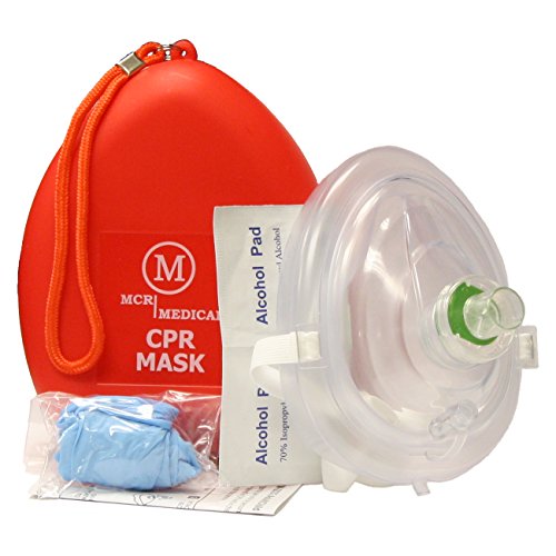 Book Cover MCR Medical CPR Rescue Mask, Adult/Child Pocket Resuscitator, Hard Case with Wrist Strap