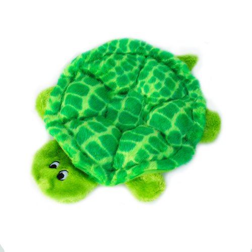 Book Cover ZippyPaws - Crawlers, 6-Squeaker Plush Dog Toy - Slowpoke The Turtle