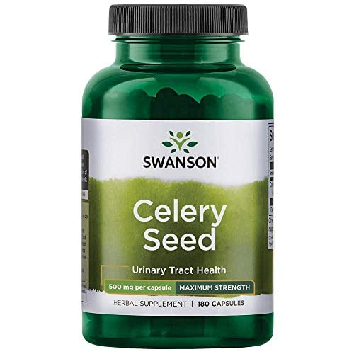Book Cover Swanson Celery Seed Extract (Cellery) Urinary Health Antioxidant Support Phytochemicals Volatile Oils Supplement Maximum Strength 500 mg 180 Capsules
