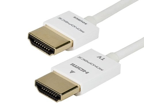 Book Cover Monoprice 6 ft Ultra Slim Active High Speed HDMI Cable with RedMere Technology - White