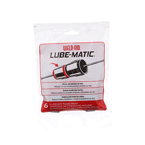 Book Cover Weld-Aid-7061 Lube-Matic Wire Kleener Pad, Red (Pack of 6)