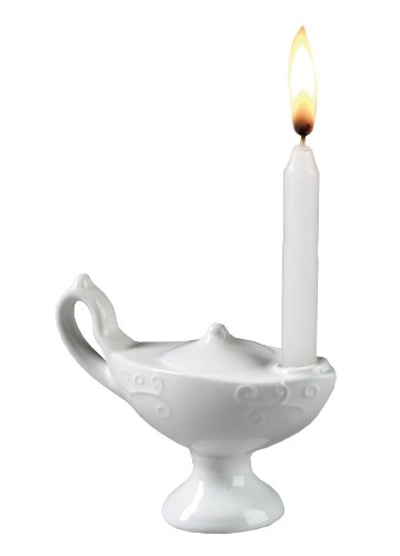 Book Cover Prestige Medical Small Ceramic Florence Nightingale Graduation Lamp with Wax Candle (Color: Off White)