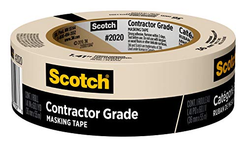 Book Cover Scotch Contractor Grade Masking Tape, 1.41 inches by 60.1 yards (360 yards total), 2020, 6 Rolls