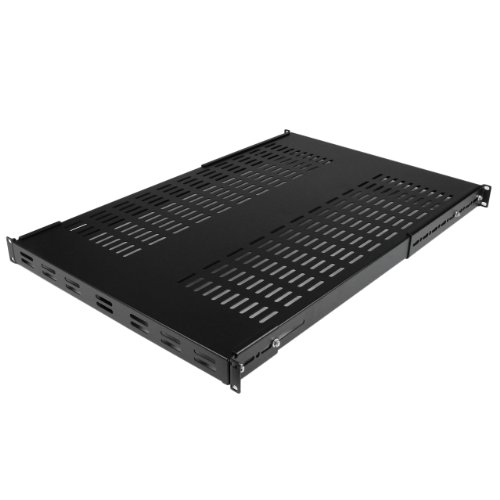 Book Cover StarTech.com 1U Adjustable Vented Server Rack Mount Shelf - 250lbs - 19.5 to 38in Deep Universal Tray for 19