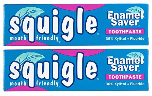Book Cover Squigle Enamel Saver Toothpaste (Helps Prevent Canker Sores, Perioral Dermatitis, Bad Breath, Chapped Lips) 2-Pack
