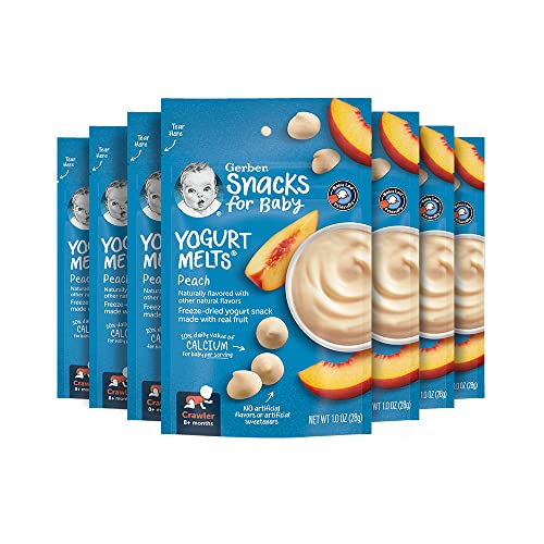 Book Cover Gerber Baby Snacks Yogurt Melts, Peach, 1 Ounce (Pack of 7)